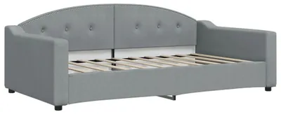Zdjęcie produktu dla Łóżko dzienne w kolorze jasnoszarym, 100 x 190 cm, obite tkaniną