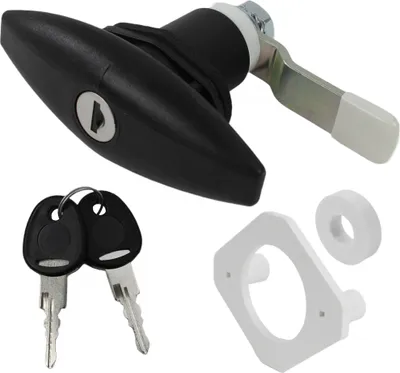 Image de STS Push Lock serrure de trappe Ellipse light trappe de service avec cylindre FAP noir
