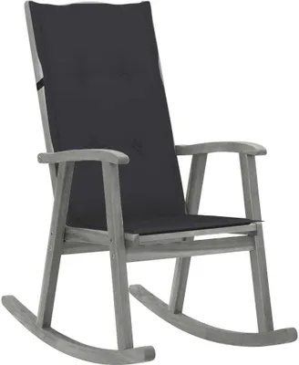 Produktbild von Schaukelstuhl mit Auflage Grau Massivholz Akazie