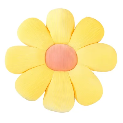 Produktbild von Blumenboden Kissen Tatami Blumenförmiges Plüsch-Dekor der bequemen Sitzkissen für Kinderzimmer Hause Sofa Dekoration 1 Stück(Gelb)