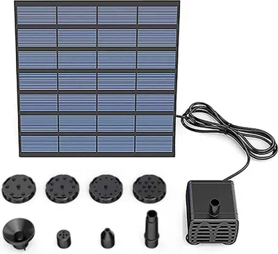 Produktbild von 1,4 W schwimmender Solarbrunnen für den Außenbereich, Solar-Teichpumpe mit Batterie und 5 Düsen, für Vogelbad-Aquarium THJR009717