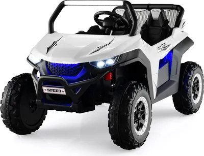 Produktbild von 12V 2 Sitzer Elektroauto für Kinder, Elektrofahrzeuge mit 2,4 Ghz Fernbedienung & Musik & Scheinwerfer & USB, ab 3 Jahren, bis zu 59 kg belastbar Weiß
