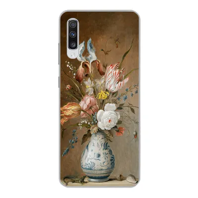 Produktbild von MuchoWow® Handyhülle Schutzhülle Hülle für Samsung Galaxy A70 Stilleben mit Blumen - Alte Meister - Malerei Silikon Softcase Handy Hülle - Schutzhaube