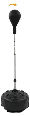 Produktbild von Freistehender Boxsack, verstellbare Höhe 120-160 cm, Rückprallwinkel 90°, Basisgröße 50*21 cm, 6 Saugnäpfe, Schwarz