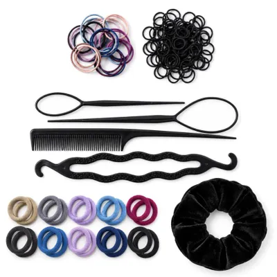 Haargummis Set 1159-teilig - nahtlose Scrunchies, Haarnadeln und Kamm