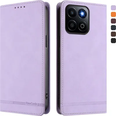 Image de Etui pour Honor X7C 5G, étui rétro en cuirPolyuréthaneavec support et fentes pour cartes Violet