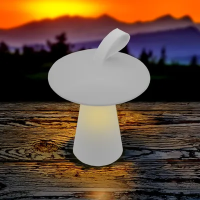 Produktbild von 1.03 LED Tischleuchte PILZ warmweiß mit 3 Funktionen - ca. 17 cm - USB Tisch Lampe zum stellen oder hängen - Farbe: weiß