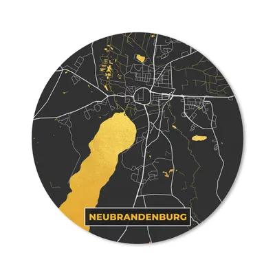 Produktbild von MuchoWow® Mauspad Mousepad Neubrandenburg - Gold - Karte - Stadtplan - Deutschland 50x50 cm - Mousepads - Maus Mat - Pad - Mausunterlage - Vinyl