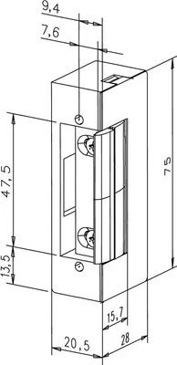 Produktbild von ASSA ABLOY Elektrotüröffner 17 iW E 6-12 V AC/DC Standard dukatengold DIN rechts mit FaFix