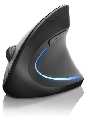 Productafbeelding van CSL Verticale muis TM137U voor rechtshandigen, draadloos via Bluetooth 4.0 (zonder USB-dongle), ergonomisch ontwerp om muisarm te voorkomen, schakelbare resolutie van 800 tot 1600 dpi, vooruit- en achteruitknoppen, zwart