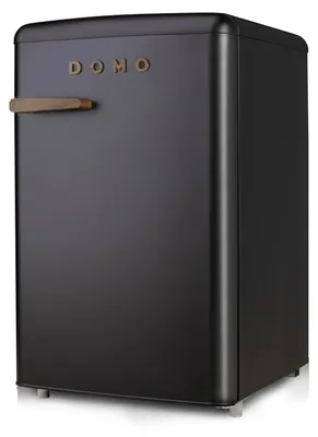 Immagine prodotto di Frigorifero retrò - nero opaco con decorazione effetto legno - DOMO DO91777R