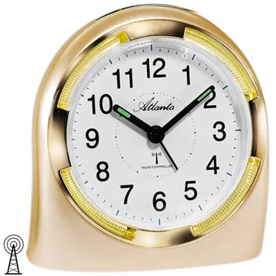 Produktbild von Atlanta 1404/9 Wecker Funk Funkwecker analog golden mit Licht Snooze