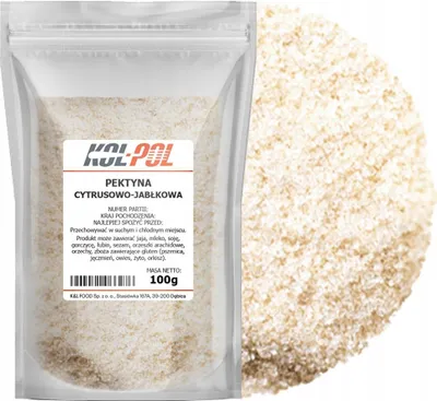 Zdjęcie produktu dla PEKTYNA DO DŻEMÓW 100g Cytrusowa amidowana zagęstnik do przetworów Kol-Pol