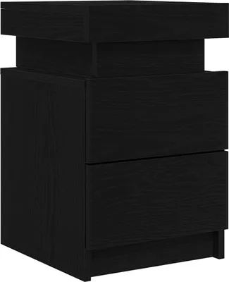 Produktbild von Nachttisch Schwarz Eichen-Optik 35 x 39 x 55 cm Holzwerkstoff