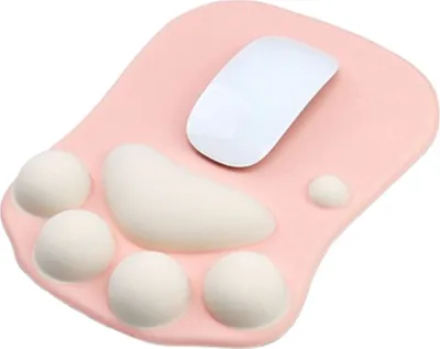 Image de INF Tapis de souris Patte de Chat pour un Confort de Jeu et de Travail Optimal Rose