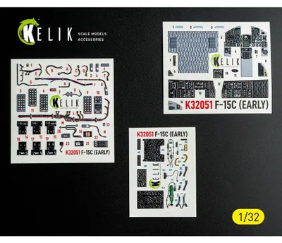 Produktbild von Kelik K32051 - 1:32 F-15C (early) - interior 3D decals for Tamiya kit - Neu