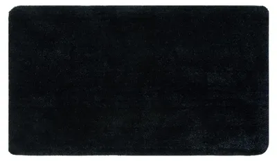 Produktbild von Badezimmerteppich rutschfest waschbar Schwarz 70x120 cm Mikrofaser