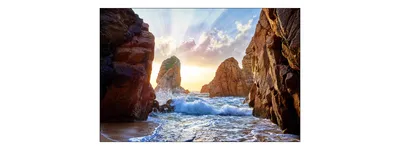 Image de Muralo Papier peint photo Nature 135 (L) x 90 (H) cm Vlies Papier peint mural Mer Plage Rocher Ciel Salon Chambre à coucher moderne Tableaux muraux XXL Paysage Panorama Décoration murale