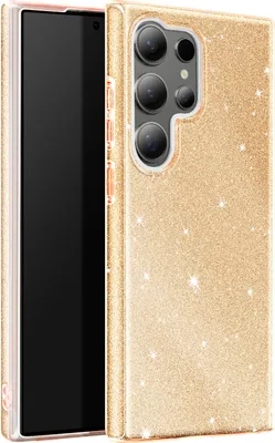 Obrázok produktu pre Avizar, trblietavé silikónové puzdro pre Samsung S24 Ultra - ultratenké a nárazuvzdorné, zlaté