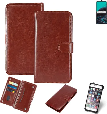 Produktbild von K-S-Trade 360° Hülle kompatibel mit Oppo Reno2 F braun Kunstleder Case BookCase WalletCase Kunstlederederhülle Handyhülle, Rundumschutz Bumper