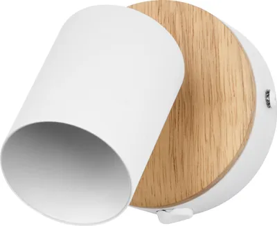 Produktbild von OSRAM LED Spot Wood Line Deckenstrahler GU10, Wandspot, Weiß/Holzdekor, Stahl/Kautschukholz, schwenkbar, ON/OFF