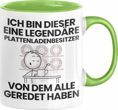 Produktbild von Plattenladenbesitzer Geschenk Tasse Lustige Geschenkidee Geburtstag für Plattenladenbesitzer Ich Bin Dieser Legendäre Plattenladenbesitzer Von Dem Alle Geredet Haben Kaffee-Becher (Grün)