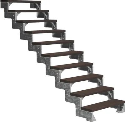 Produktbild von Dolle Außentreppe Gardentop 180-220cm Geschosshöhe mit Trimax dunkelbraun 80cm breit ohne Geländer