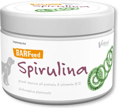 Produktbild von Vetfood BARFeed Spirulina 200g, Vitamin- und Eiweißquelle, unterstützt die Immunität, die Entgiftung und die Gesundheit der Verdauung, Hund, Katze