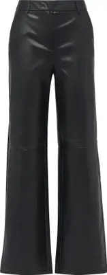 Produktbild von comma Wide-Leg-Hose Kunstleder Grau/Schwarz Größe 38 Formbund