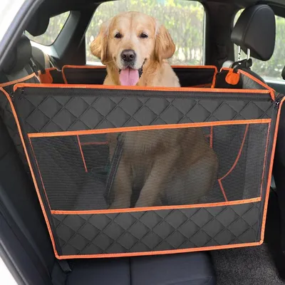 Produktbild von Hundeautositz Hundeautobox Hundesitz - 70 x 61 x 55 cm - Stabile Matratzenbasis - Mit Sichtfenster - Für Auto und Kofferraum