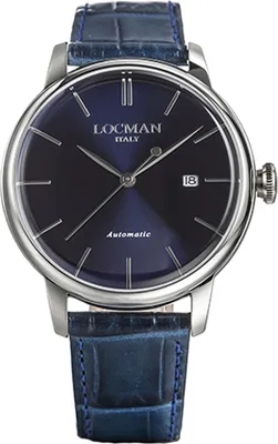 Produktbild von 0255A02A-00BLNKPB Italy Herrenuhr 1960 Automatik blau Ref. 0255 Locman