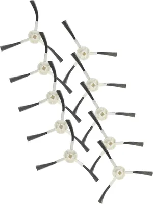Produktbild von vhbw 10x Seitenbürste kompatibel mit Mova E30 Ultra Saugroboter - Reinigungsbürsten Set, weiß / grau, 3-armig