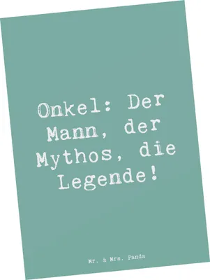 Produktbild von Mr. & Mrs. Panda Postkarte Spruch Onkel Legende - Meeresbrise - Geschenk, Lächeln, Ansichtskarten, Inspiration, Familienangehöriger, Patenonkel, Postkarten, Abenteuer