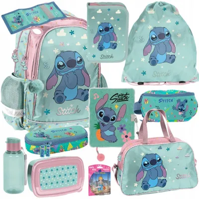 Produktbild von Mega Schulset XXL – Stitch Disney | 10-teiliges Schulranzen-Set + Figur Für Jungen & Mädchen Klasse 1–4