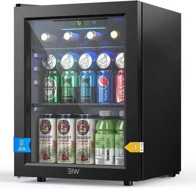 Zdjęcie produktu dla Mini lodówka - chłodziarka do napojów - chłodzenie napojów - cicha i energooszczędna - 48 litrów - czarna