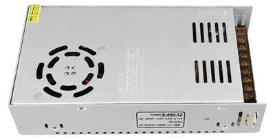 Obrázok produktu pre Spínaný zdroj, 12 V, 33,3 A, adaptér, typ ventilátora, vypínač, menič, ochrana proti preťaženiu, ochrana proti prepätiu, ochrana proti skratu, 400 W