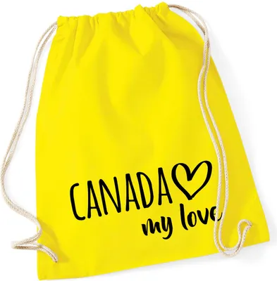 Produktbild von Huuraa Turnbeutel Canada my love 12 Liter Yellow Baumwolle Rucksack Geschenkidee