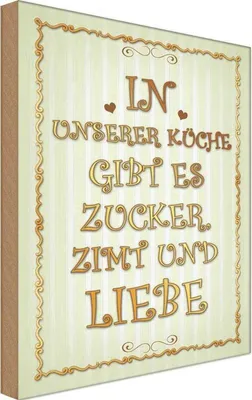 Produktbild von vianmo Holzschild 18x12 cm in unserer Küche gibt es Zucker Kochen