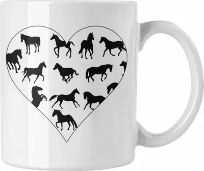 Produktbild von Trendation - Lustige Reiter Sprüche Geschenk Tasse Reiterin Pferde Mädchen Geschenkidee Pferde Grafik Herz (Weiß)