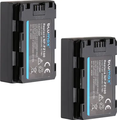 Produktbild von 2x Blumax Akku | für Sony NP-FZ100 Digitalkamera | Kapazität 2040mAh  |Spannung 7,2Volt | Video- und  Kamerazubehör
