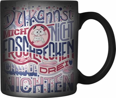 Produktbild von Trendation - Tante Geschenk Farbwechsel Zauber-Tasse 3 Nichten Geschenkidee von Nichten an Tante Lustiger Spruch für Tante (Schwarz)