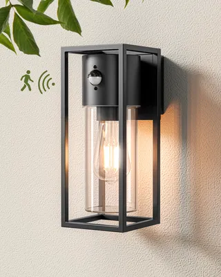 Produktbild von EDISHINE Wandlampe mit Bewegungsmelder, Moderne Wandleuchte Innen/Außen, Schwarz