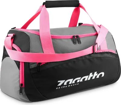 Produktbild von Zagatto ZG819 Schwarz mit rosa Details Tasche Reisetaschen Sporttraining Tasche Umhängetaschen Sporttasche Wochenendtasche 58x35x23 cm 25L WETTERBESTÄNDIG