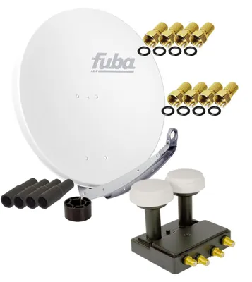 Produktbild von FUBA SAT Anlage DAA 850 W ALU Weiß PremiumX Quad Monoblock 8x F-Stecker