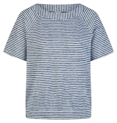 Produktbild von Rabe Damen T-Shirt Dunkelblau mit Streifenmuster aus Viskosemix, Größe 36