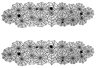 Halloween Tischläufer 2er Set, 45x183 cm, Spinnennetz, Schwarz