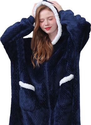 Freetoo Decken-Hoodie, Hoodie Decke mit Ärmeln und Kapuze Kuscheldecke flauschig warm Pullover, Wearable Hooded Blanket