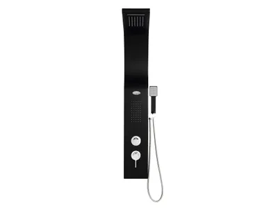 Produktbild von KOURBEA Hydromassage-Duschpaneel - schwarz - 20 * 132 cm