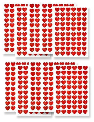 600 herzförmige Aufkleber, rot, selbstklebend, für Hochzeiten & Basteln
