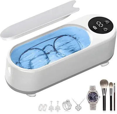 Productafbeelding van Ultrasoon reinigingsapparaat - 360° - Geschikt voor brillen, horloges, sieraden, kunstgebitten en plastic